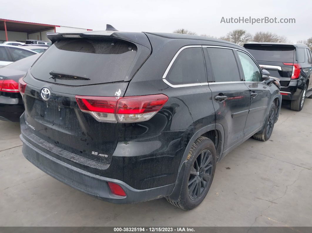 2019 Toyota Highlander Se Black vin: 5TDJZRFH4KS620278