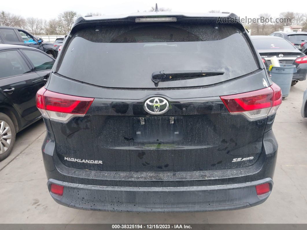 2019 Toyota Highlander Se Black vin: 5TDJZRFH4KS620278