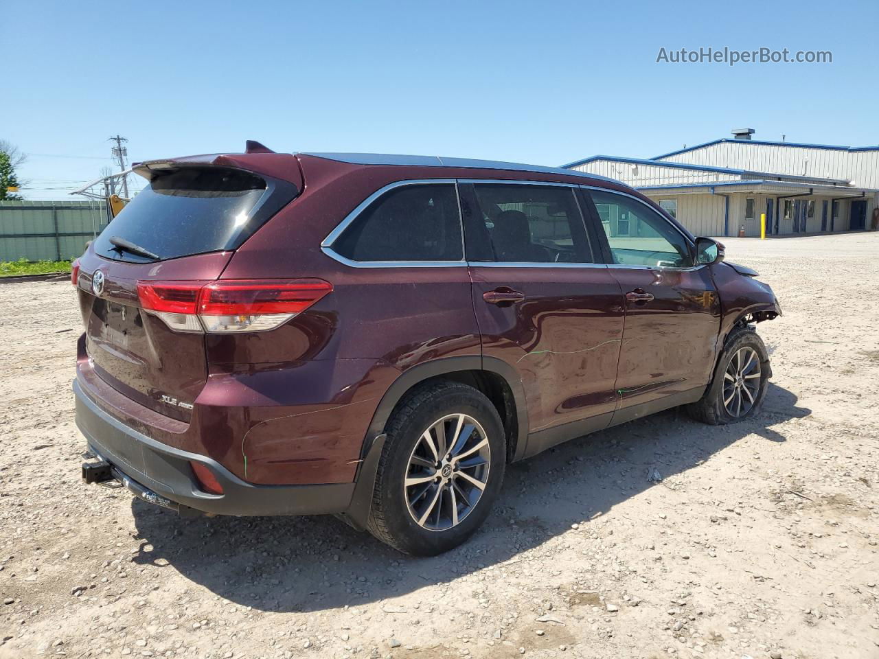 2019 Toyota Highlander Se Burgundy vin: 5TDJZRFH5KS718588