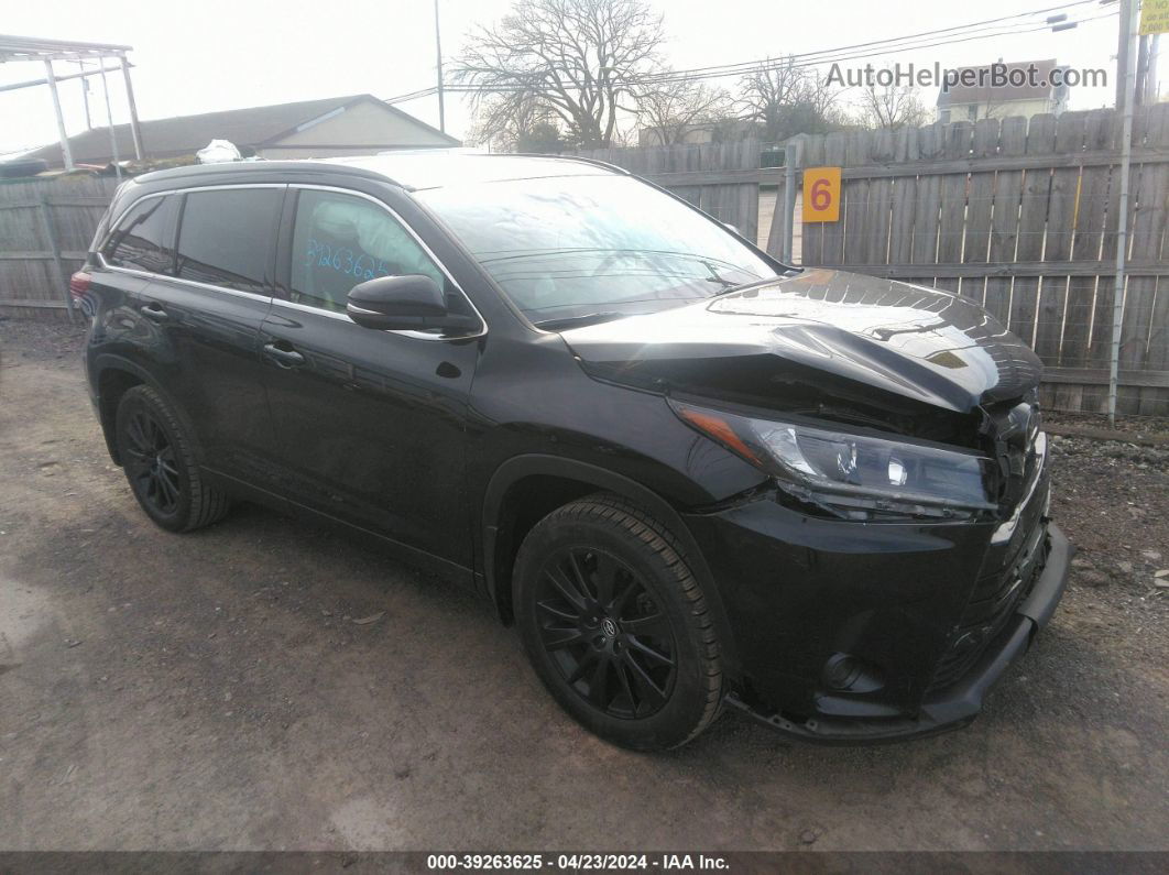 2019 Toyota Highlander Se Black vin: 5TDJZRFH5KS734337