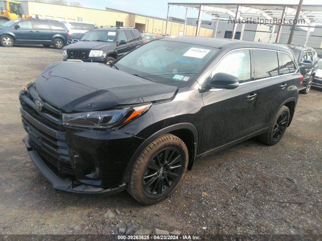 2019 Toyota Highlander Se Черный vin: 5TDJZRFH5KS734337