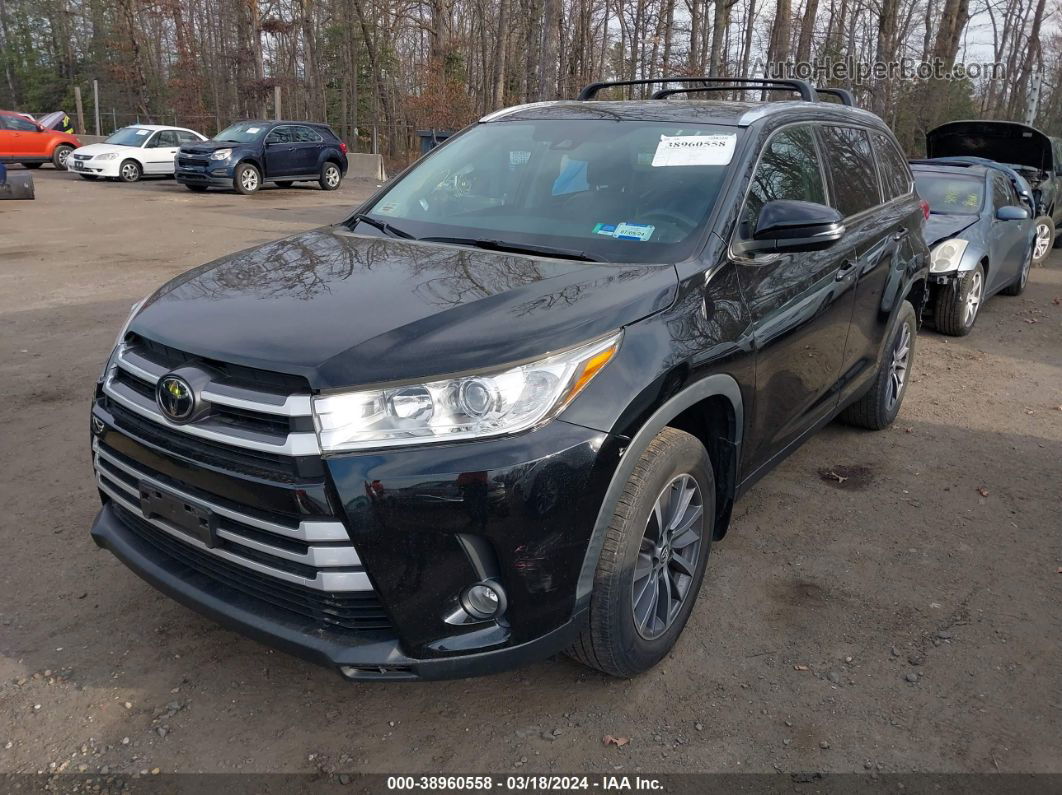 2019 Toyota Highlander Xle Black vin: 5TDJZRFH6KS597215