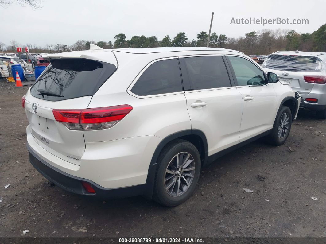 2019 Toyota Highlander Xle White vin: 5TDJZRFH6KS602428