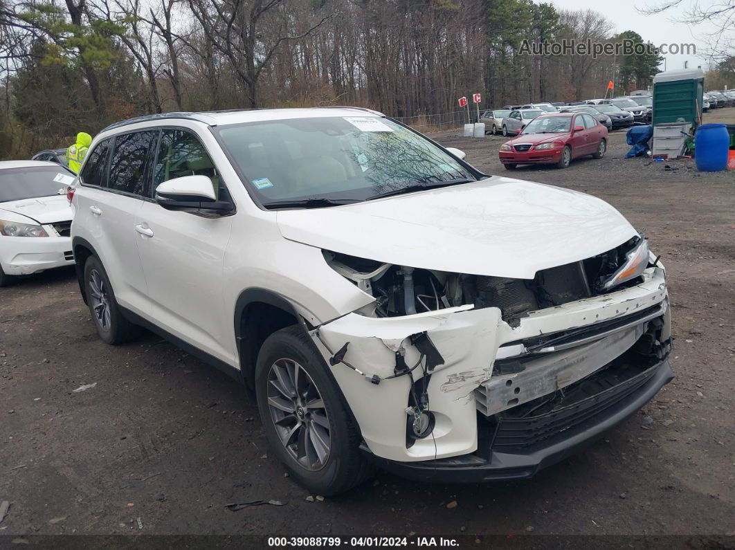 2019 Toyota Highlander Xle White vin: 5TDJZRFH6KS602428