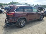 2019 Toyota Highlander Se Бордовый vin: 5TDJZRFH6KS740213