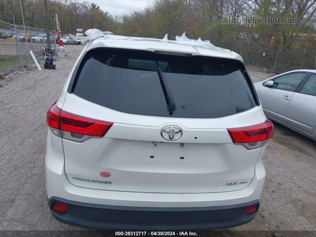 2019 Toyota Highlander Xle Белый vin: 5TDJZRFH7KS952280