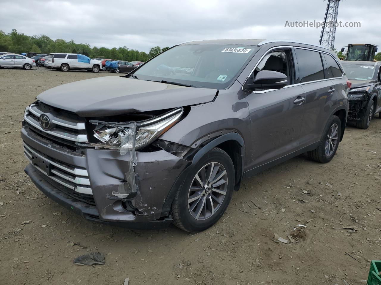 2019 Toyota Highlander Se Gray vin: 5TDJZRFH9KS601841