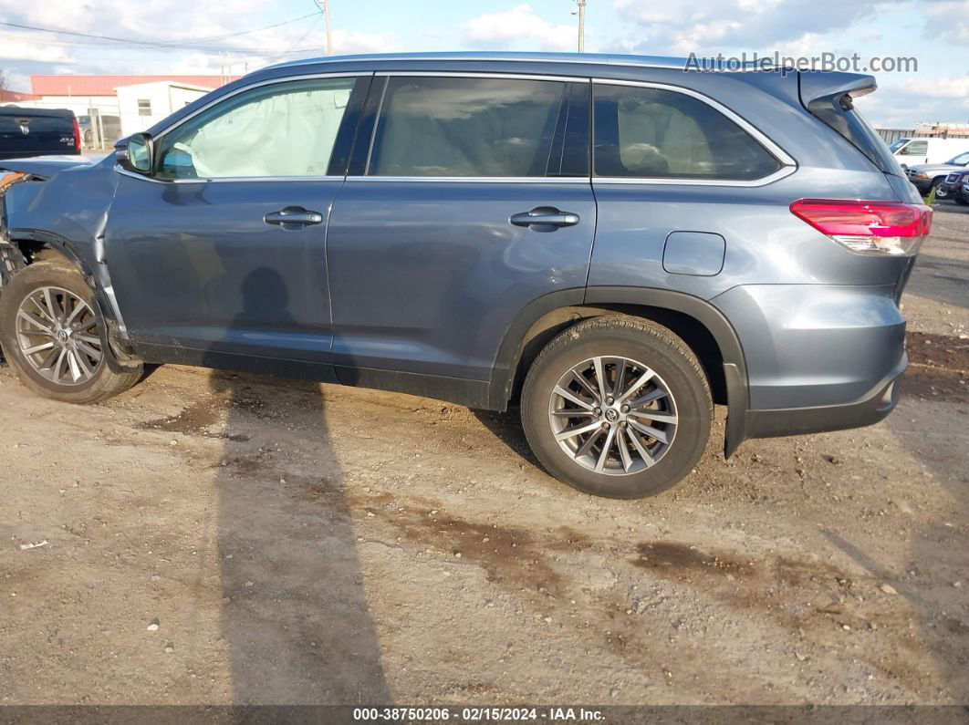 2019 Toyota Highlander Xle Light Blue vin: 5TDJZRFH9KS741615