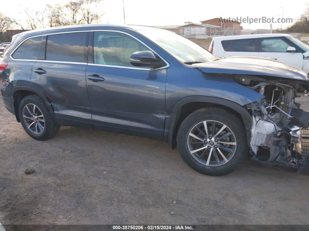 2019 Toyota Highlander Xle Light Blue vin: 5TDJZRFH9KS741615