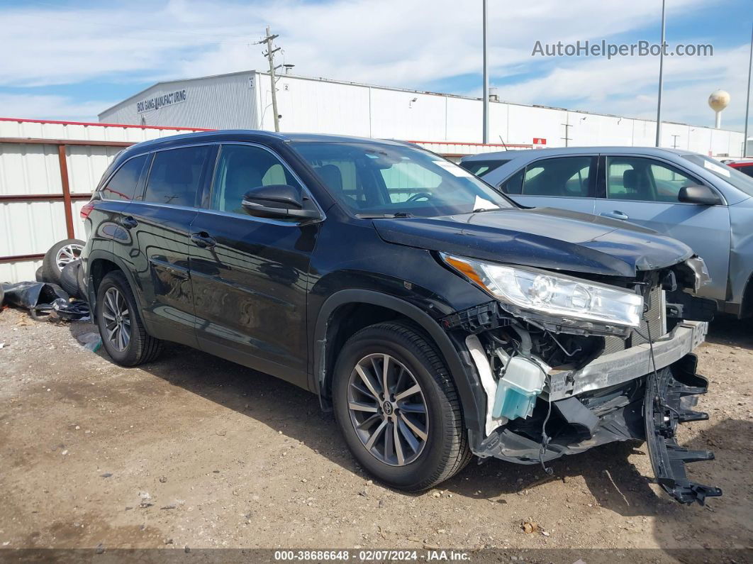 2019 Toyota Highlander Xle Черный vin: 5TDJZRFH9KS923878