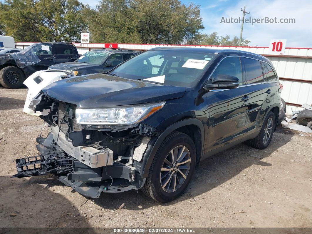 2019 Toyota Highlander Xle Black vin: 5TDJZRFH9KS923878