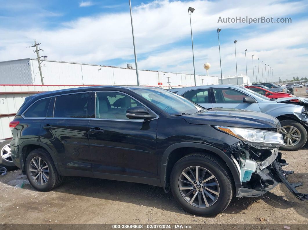 2019 Toyota Highlander Xle Black vin: 5TDJZRFH9KS923878