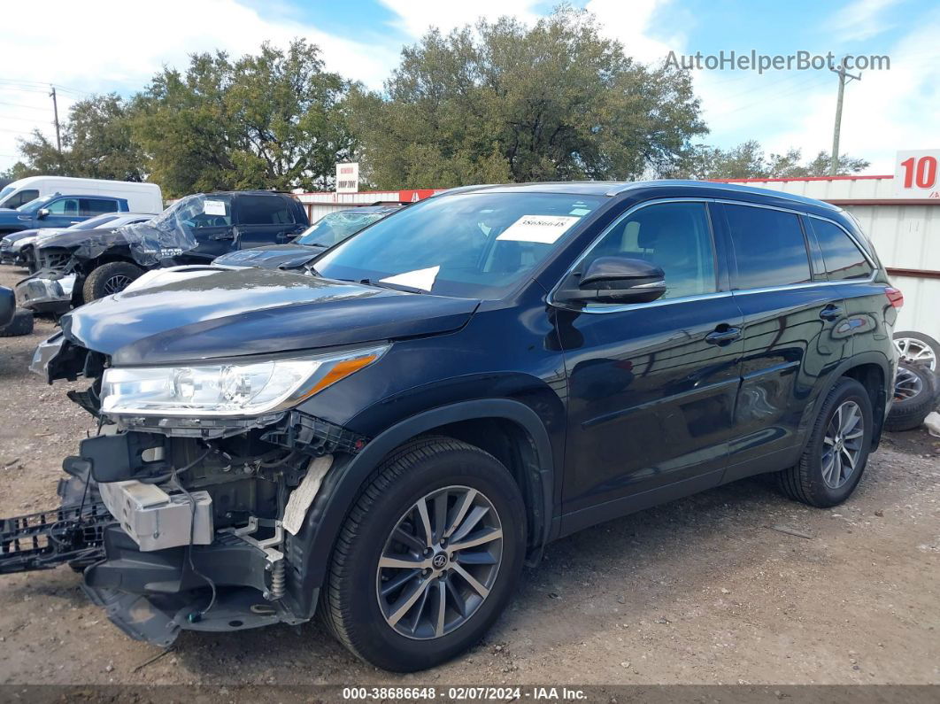 2019 Toyota Highlander Xle Black vin: 5TDJZRFH9KS923878