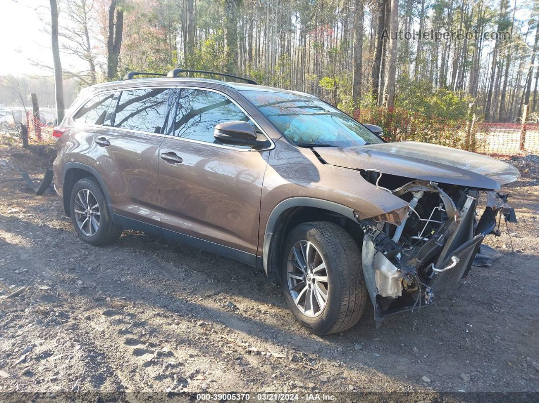 2019 Toyota Highlander Xle Brown vin: 5TDJZRFH9KS987905