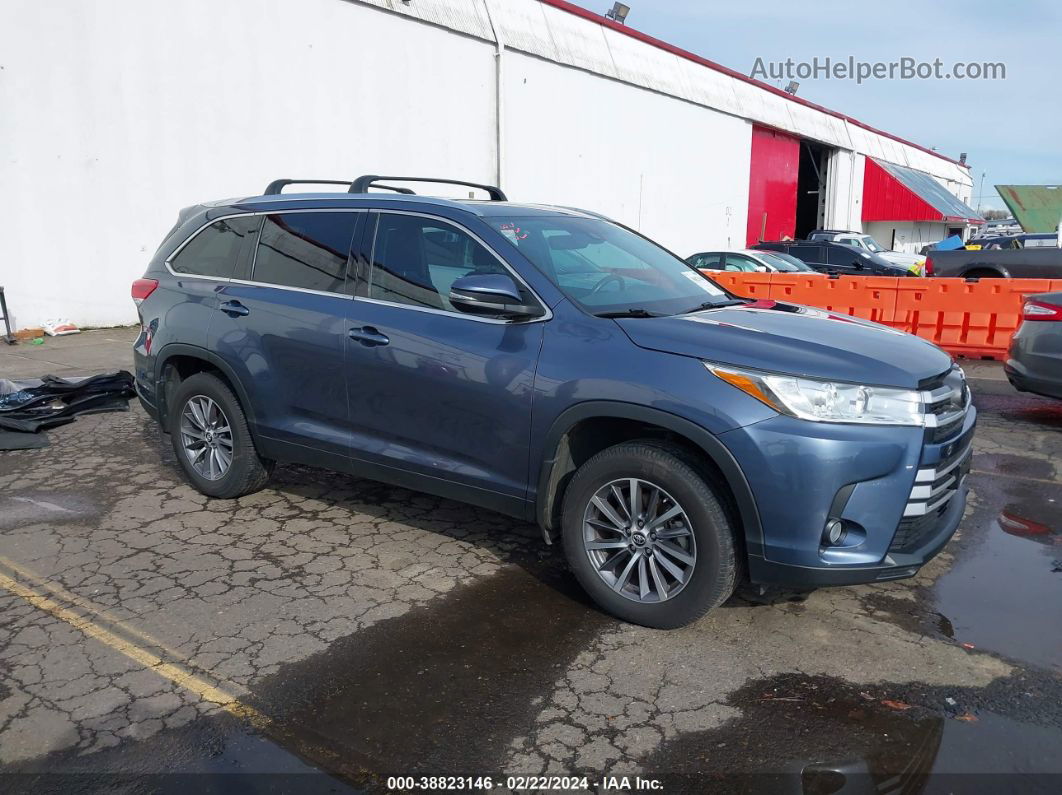 2019 Toyota Highlander Xle Blue vin: 5TDJZRFHXKS955142