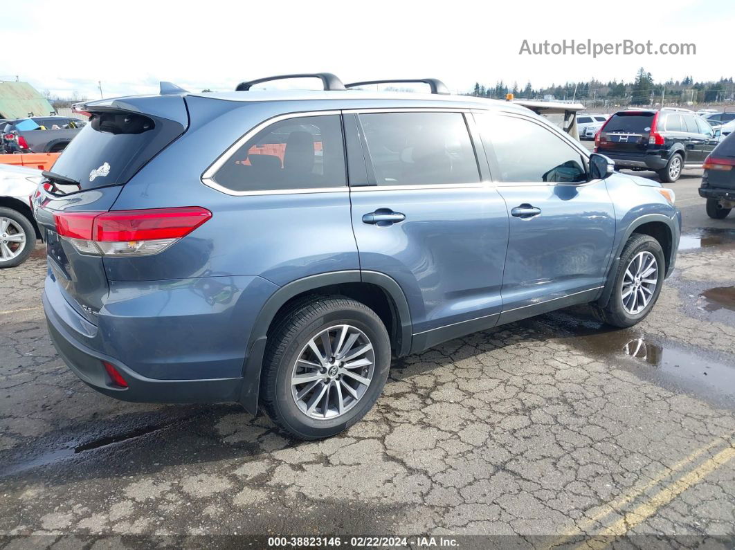 2019 Toyota Highlander Xle Blue vin: 5TDJZRFHXKS955142