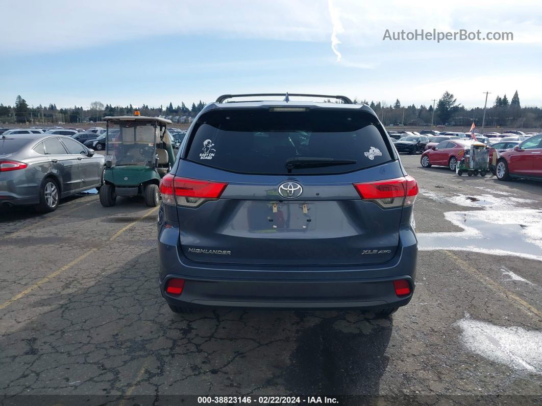 2019 Toyota Highlander Xle Blue vin: 5TDJZRFHXKS955142