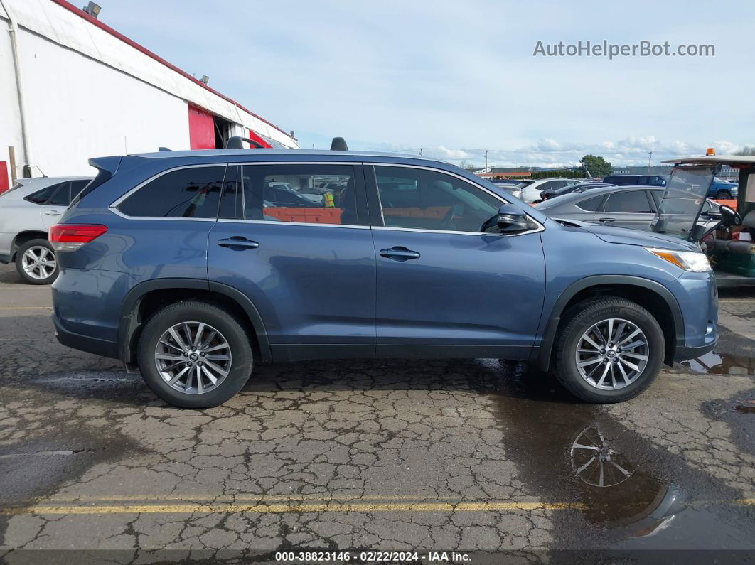 2019 Toyota Highlander Xle Blue vin: 5TDJZRFHXKS955142