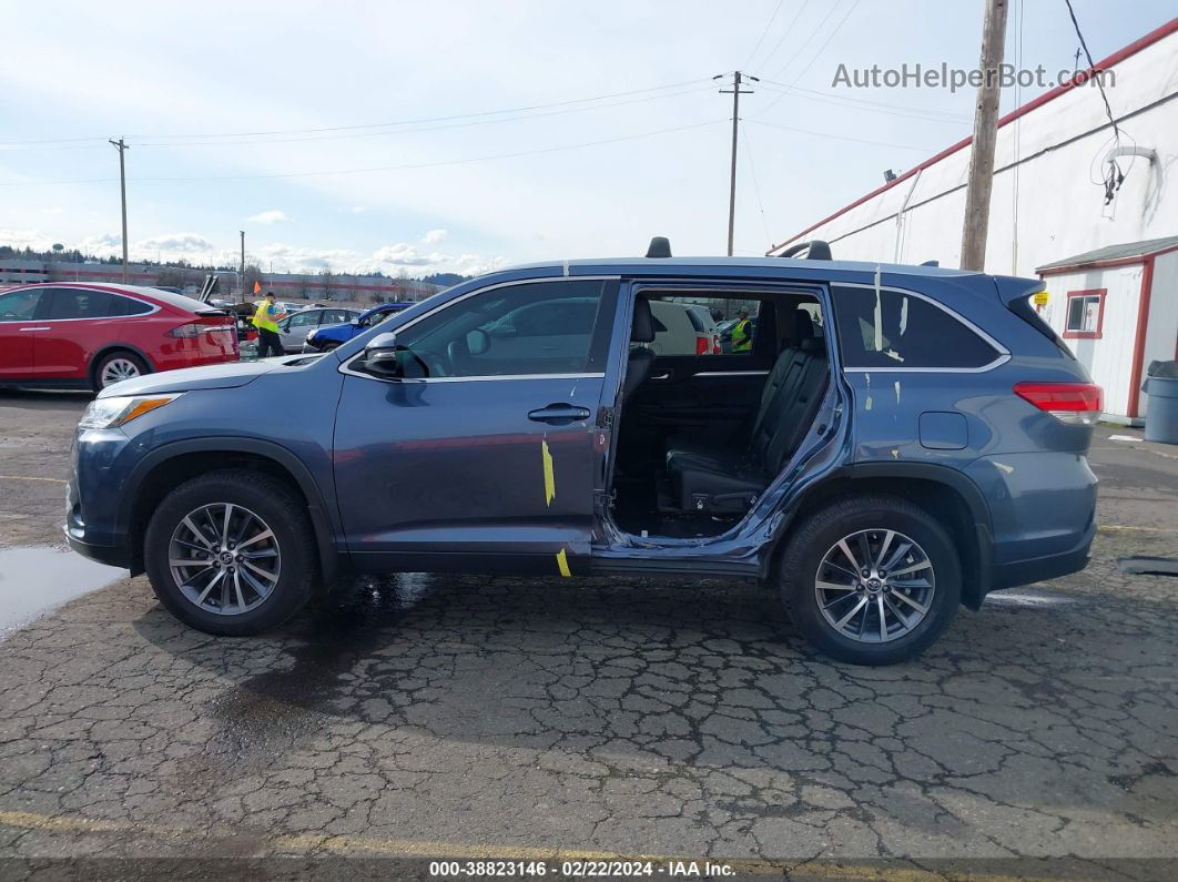 2019 Toyota Highlander Xle Blue vin: 5TDJZRFHXKS955142