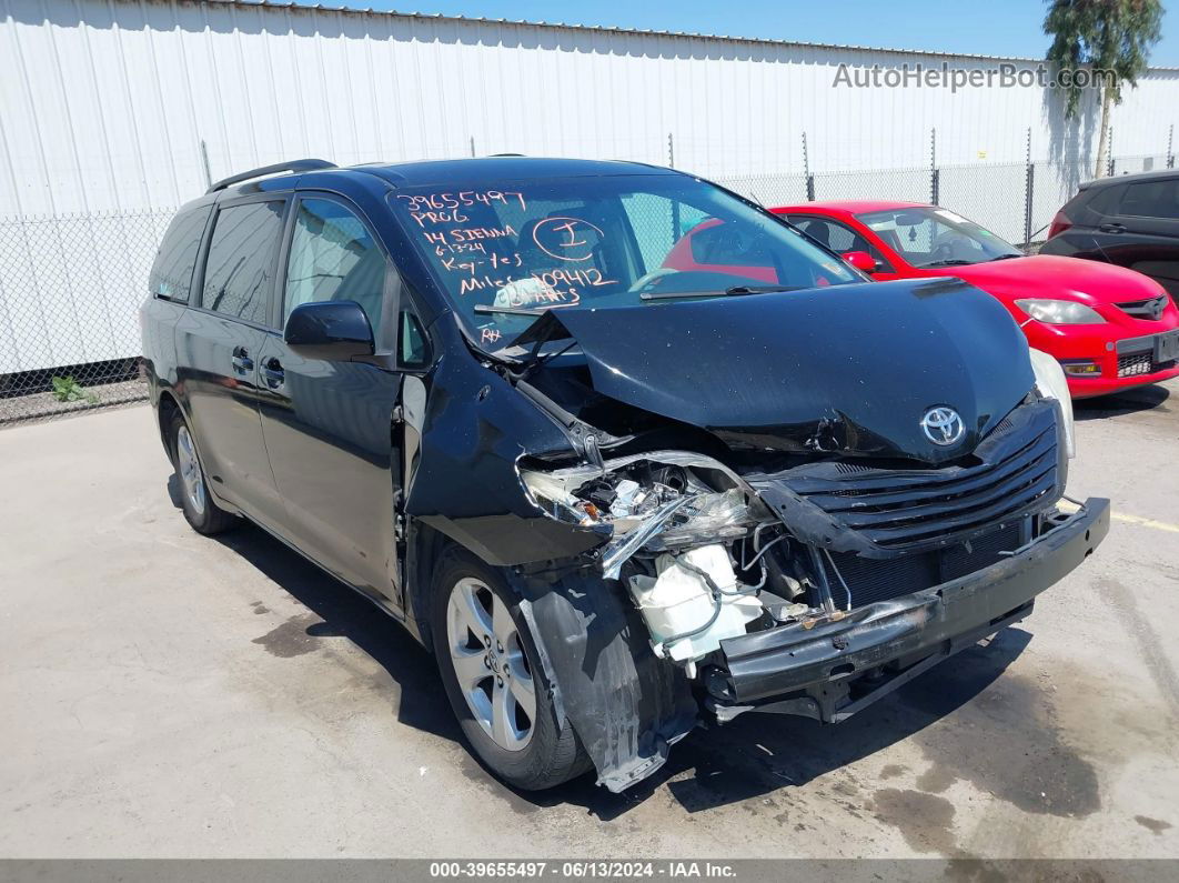 2014 Toyota Sienna Le V6 8 Passenger Black vin: 5TDKK3DC5ES409298