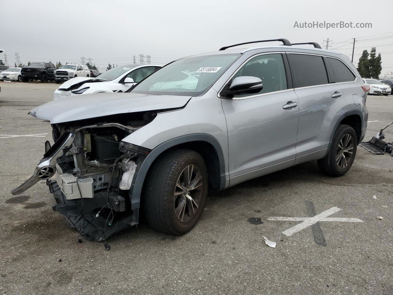 2016 Toyota Highlander Xle Silver vin: 5TDKKRFH0GS503233