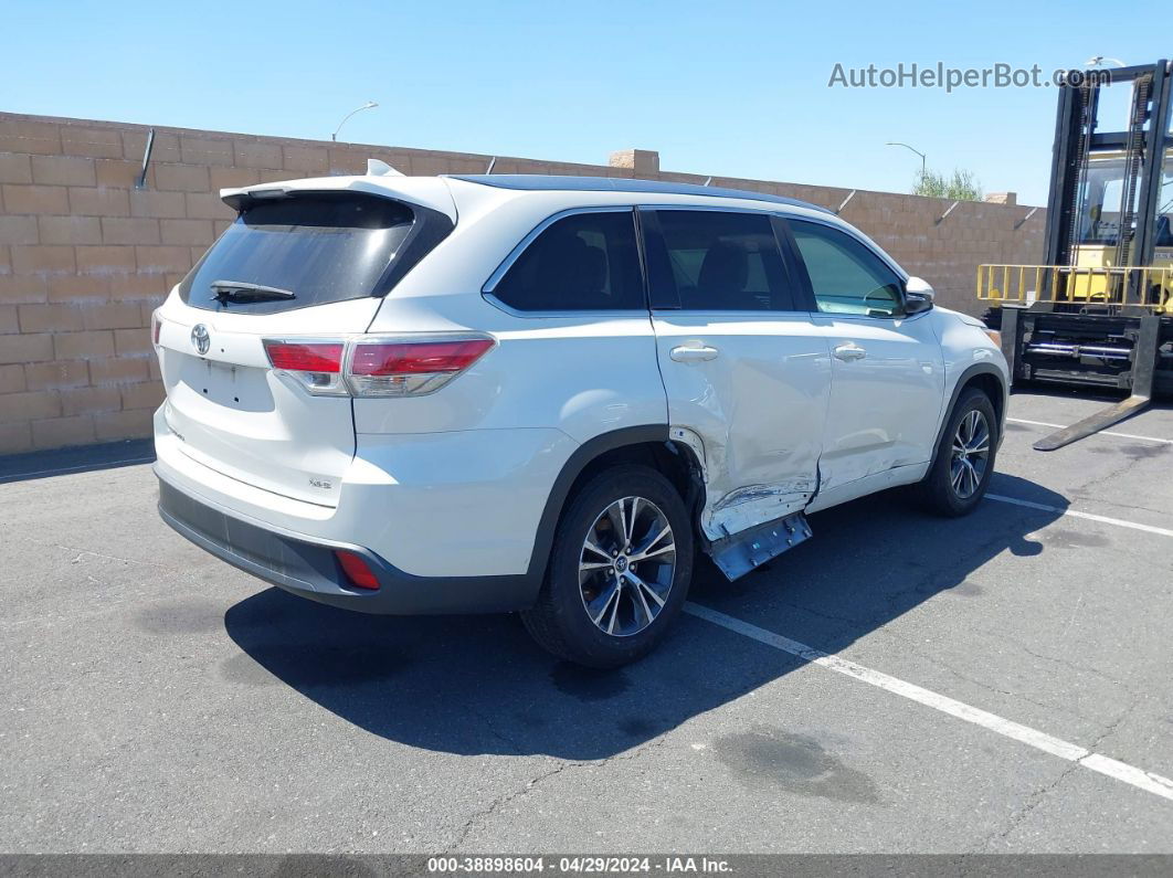 2016 Toyota Highlander Xle V6 White vin: 5TDKKRFH0GS503331