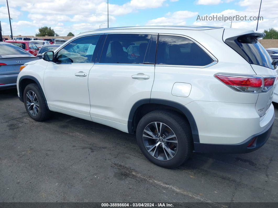 2016 Toyota Highlander Xle V6 White vin: 5TDKKRFH0GS503331