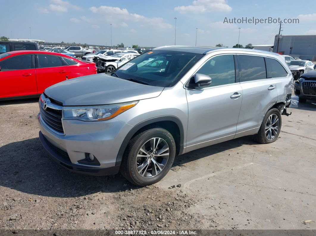 2016 Toyota Highlander Xle V6 Silver vin: 5TDKKRFH1GS131353