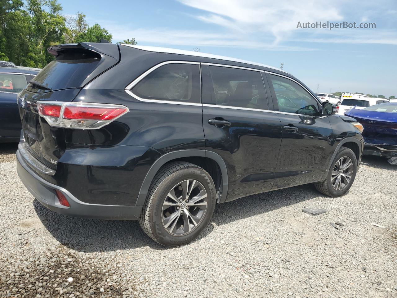 2016 Toyota Highlander Xle Black vin: 5TDKKRFH2GS145651