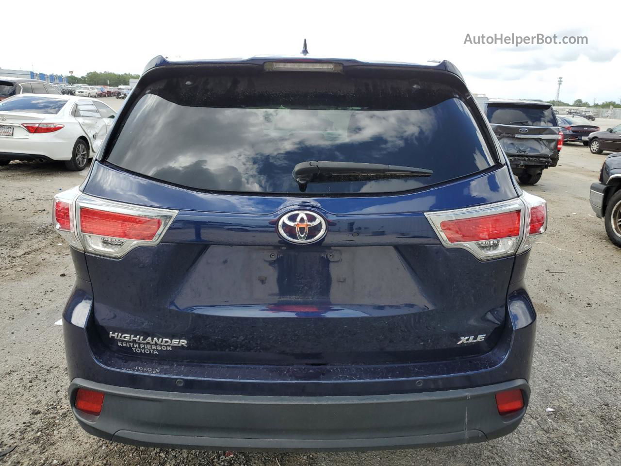 2016 Toyota Highlander Xle Blue vin: 5TDKKRFH4GS140578