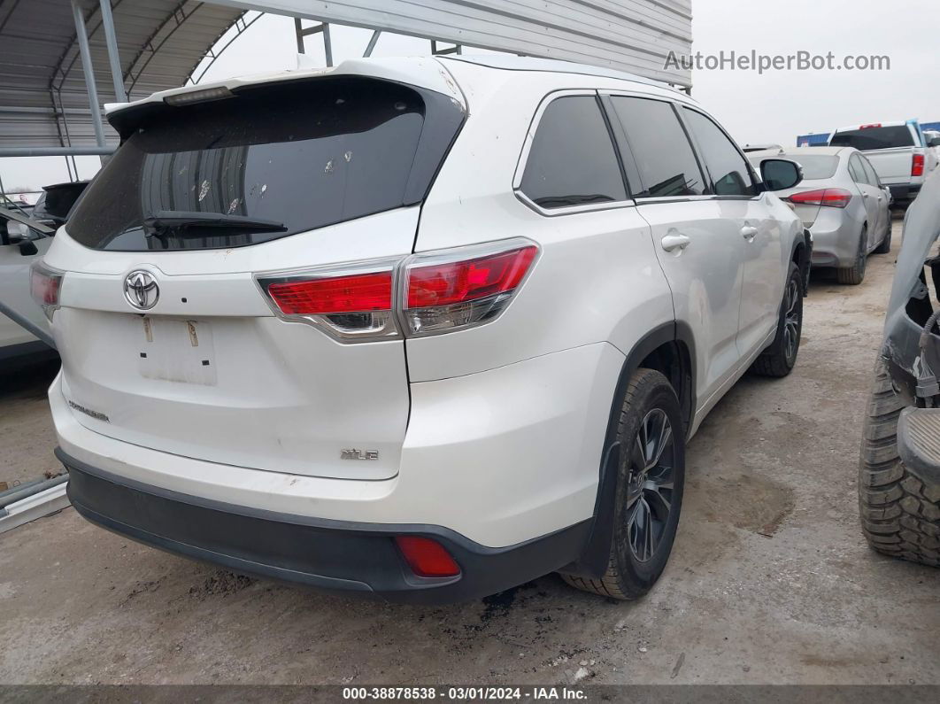 2016 Toyota Highlander Xle V6 White vin: 5TDKKRFH5GS160614