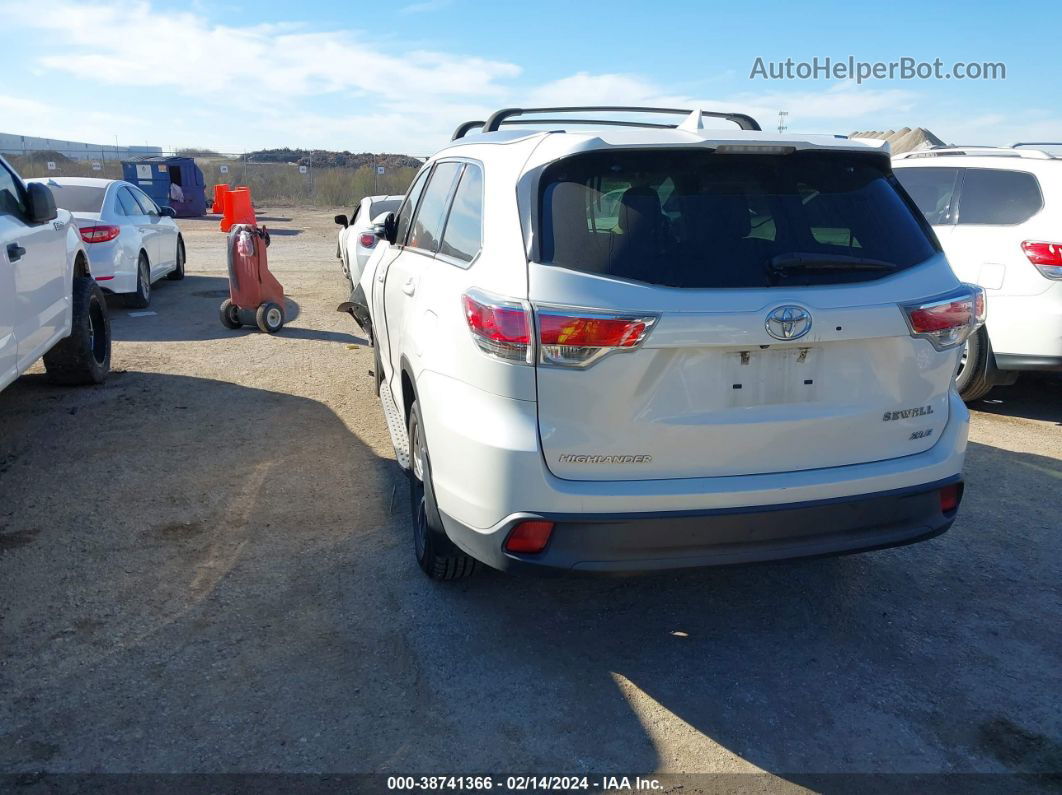 2016 Toyota Highlander Xle V6 White vin: 5TDKKRFH5GS504670