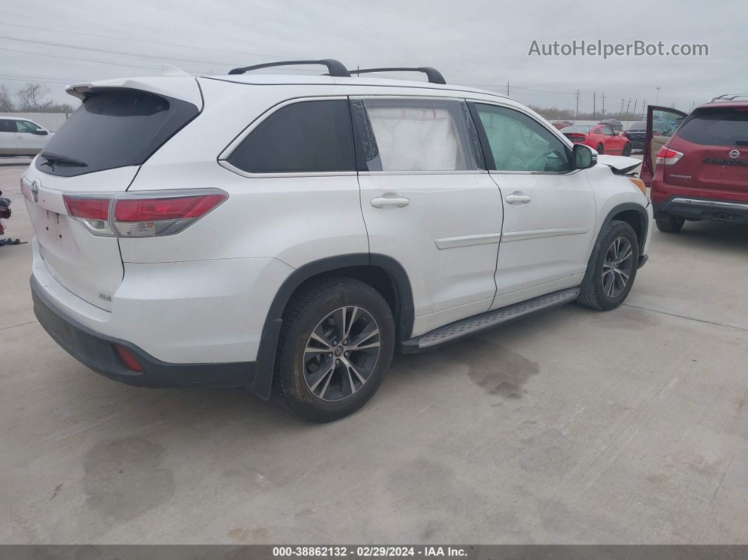 2016 Toyota Highlander Xle V6 Белый vin: 5TDKKRFH6GS140887