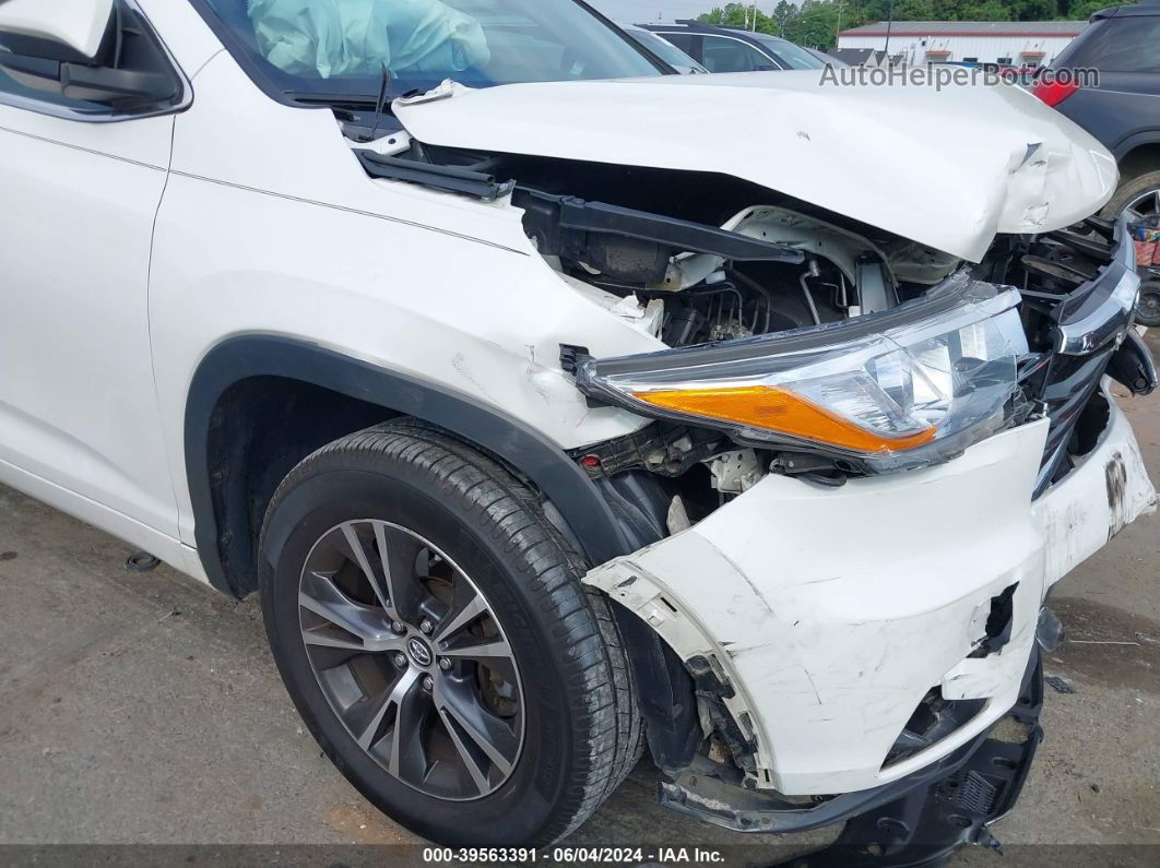 2016 Toyota Highlander Xle V6 White vin: 5TDKKRFH8GS505571