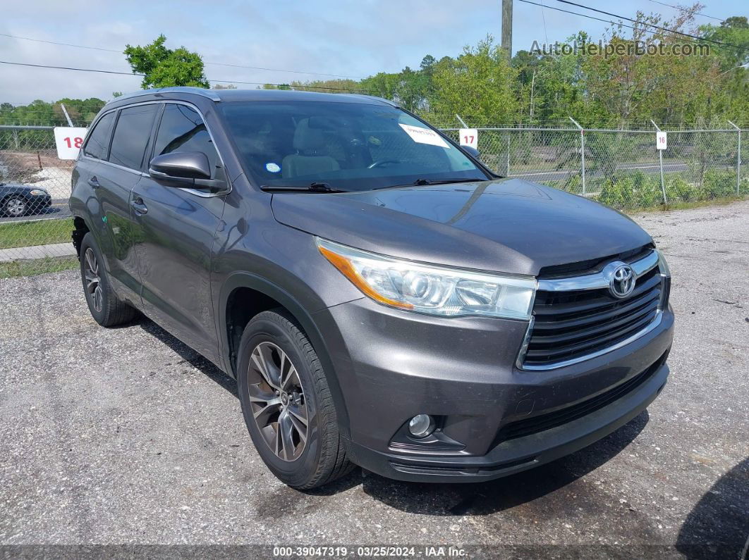 2016 Toyota Highlander Xle V6 Серый vin: 5TDKKRFHXGS128080