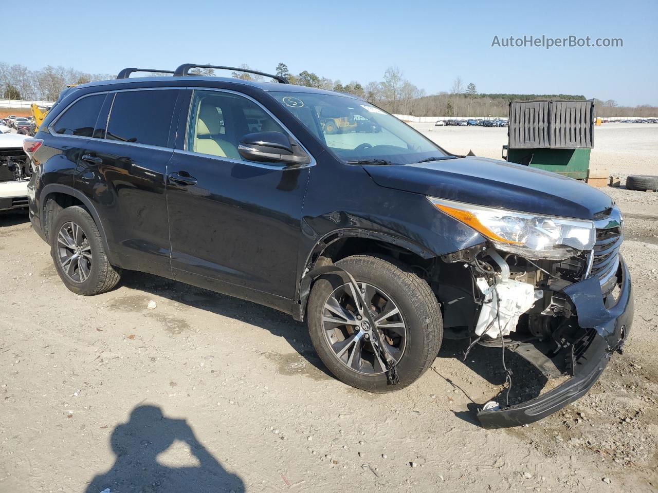 2016 Toyota Highlander Xle Black vin: 5TDKKRFHXGS154940