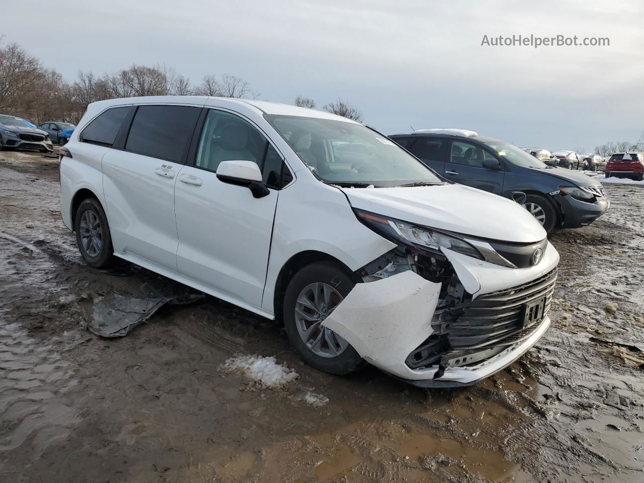 2022 Toyota Sienna Le White vin: 5TDKRKEC7NS128205