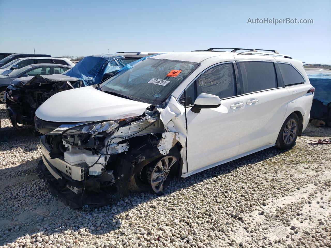 2022 Toyota Sienna Le White vin: 5TDKRKEC8NS078902