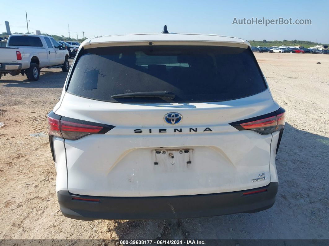 2022 Toyota Sienna Le White vin: 5TDKRKEC8NS109677