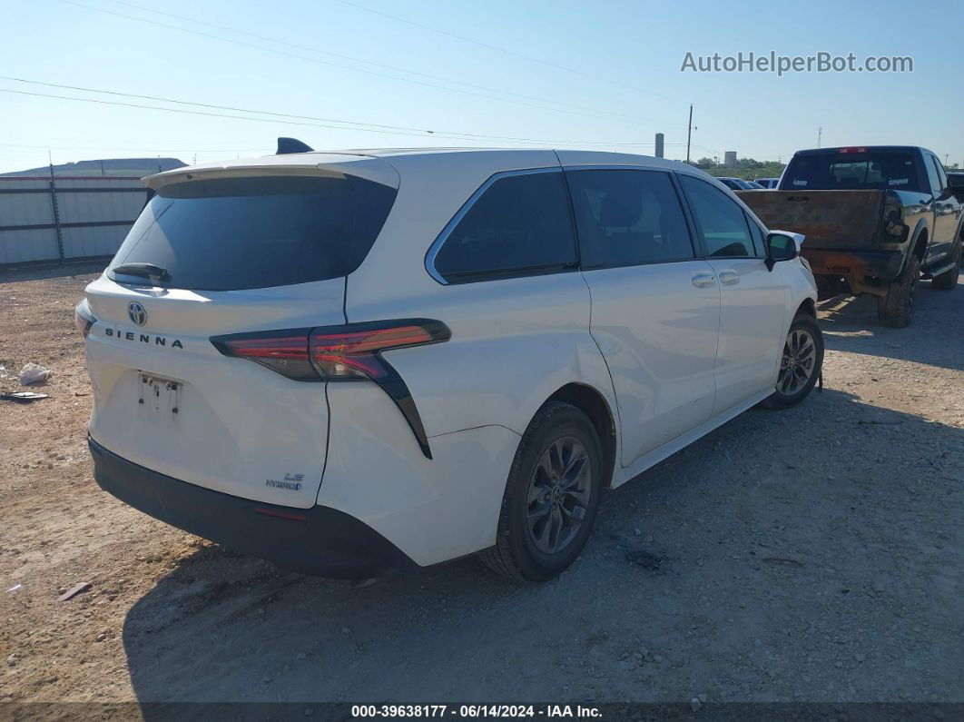 2022 Toyota Sienna Le White vin: 5TDKRKEC8NS109677