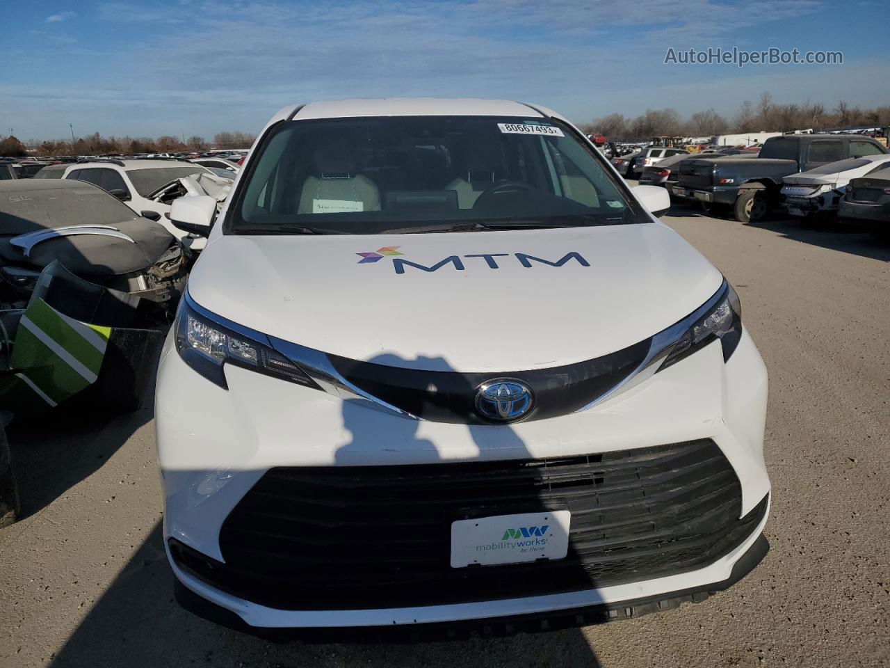 2022 Toyota Sienna Le Белый vin: 5TDKSKFC4NS072338