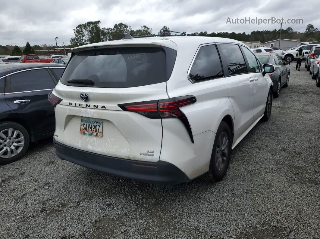 2022 Toyota Sienna Le Белый vin: 5TDKSKFC5NS069903