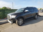 2017 Toyota Sequoia Limited Black vin: 5TDKY5G18HS068360