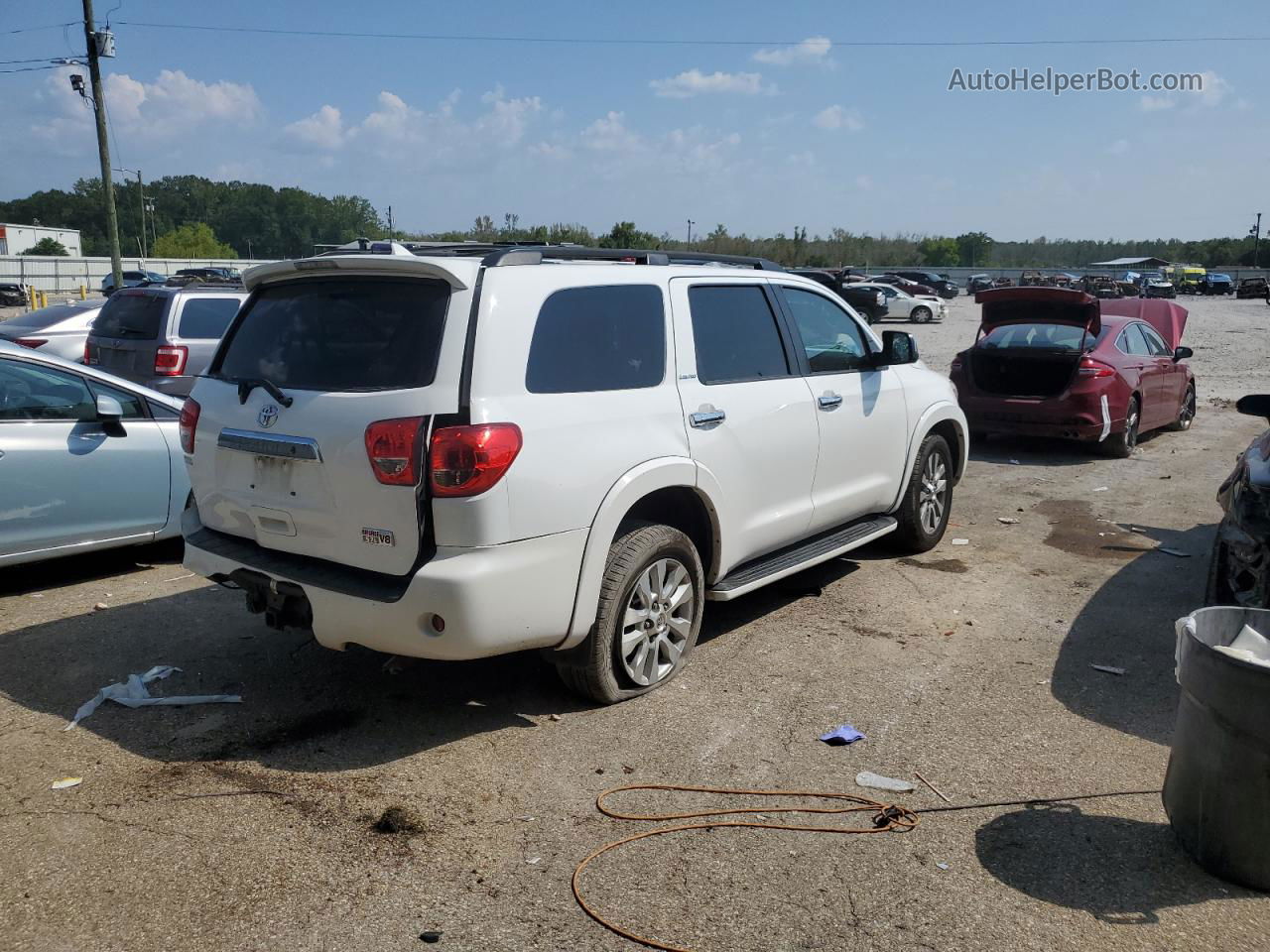 2016 Toyota Sequoia Limited White vin: 5TDKY5G1XGS061196