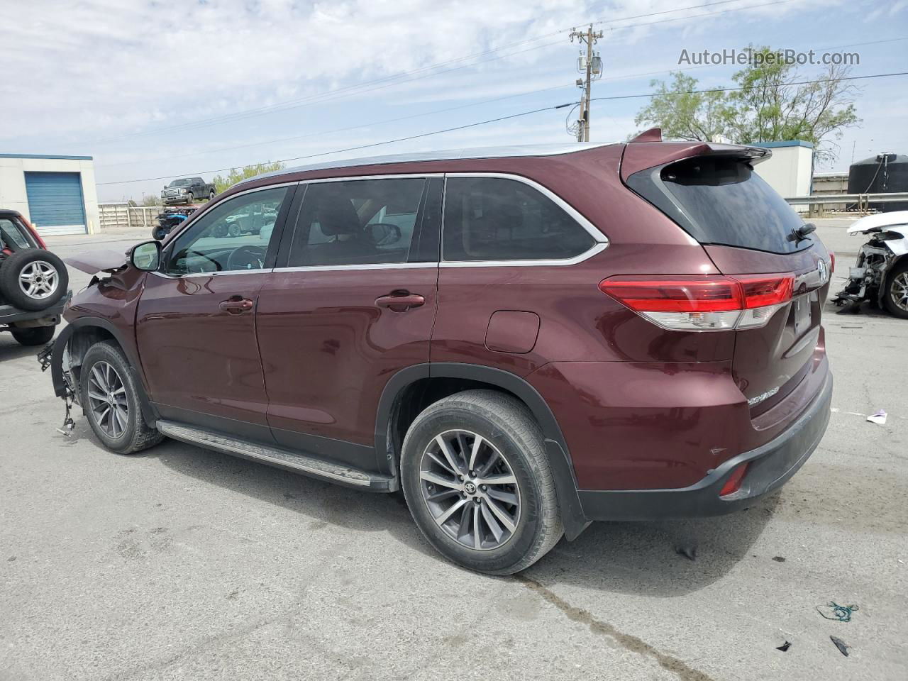 2019 Toyota Highlander Se Бордовый vin: 5TDKZRFH0KS335369