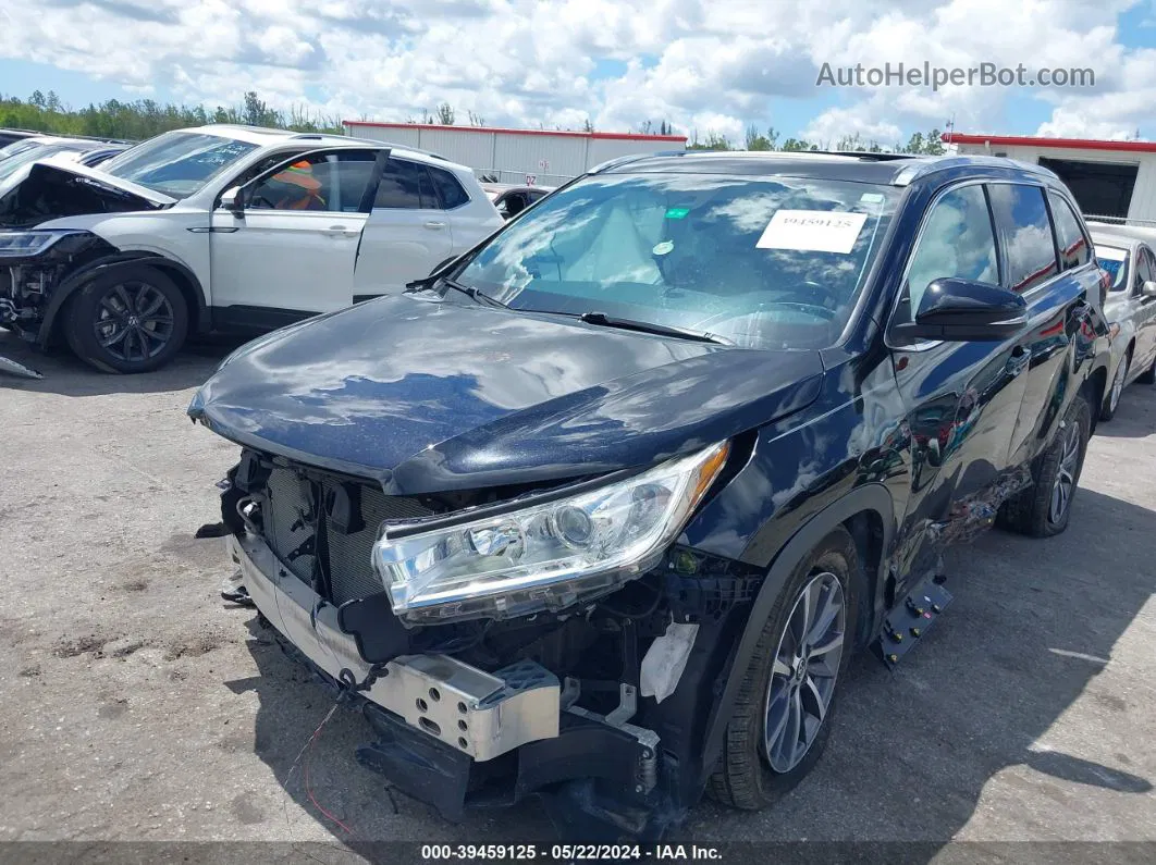 2019 Toyota Highlander Xle Black vin: 5TDKZRFH1KS301277