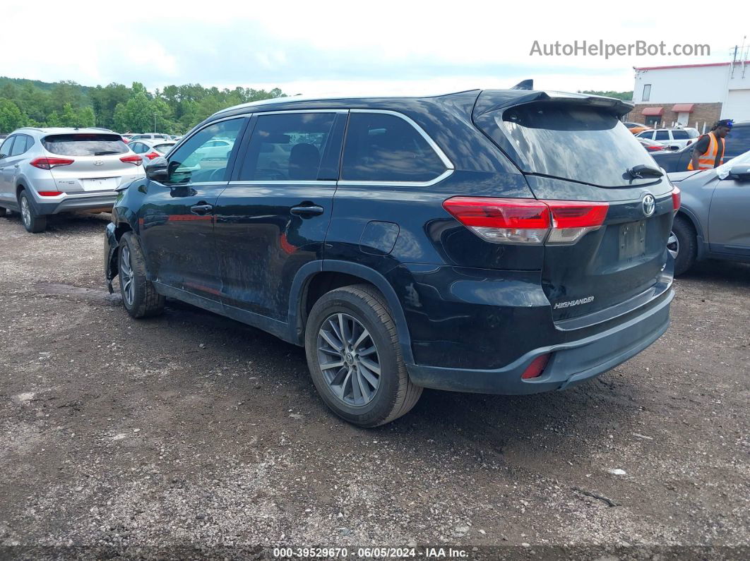 2019 Toyota Highlander Xle Black vin: 5TDKZRFH2KS558559