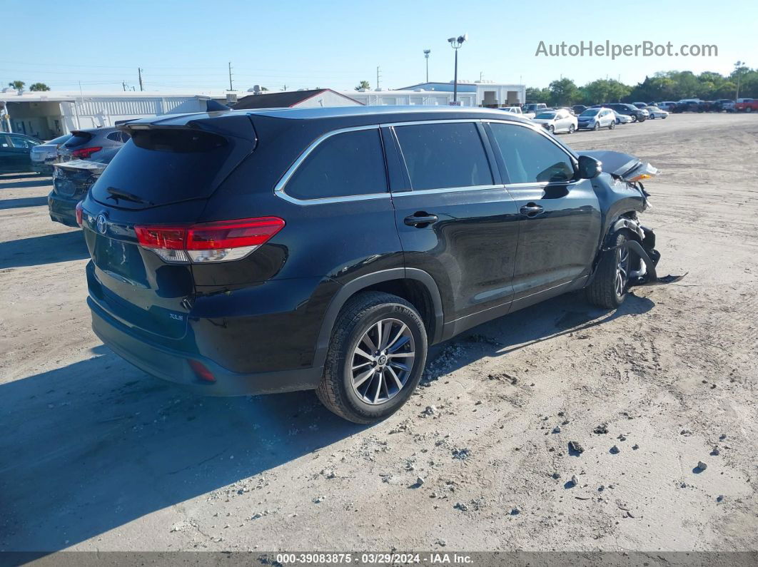 2019 Toyota Highlander Xle Black vin: 5TDKZRFH4KS308353