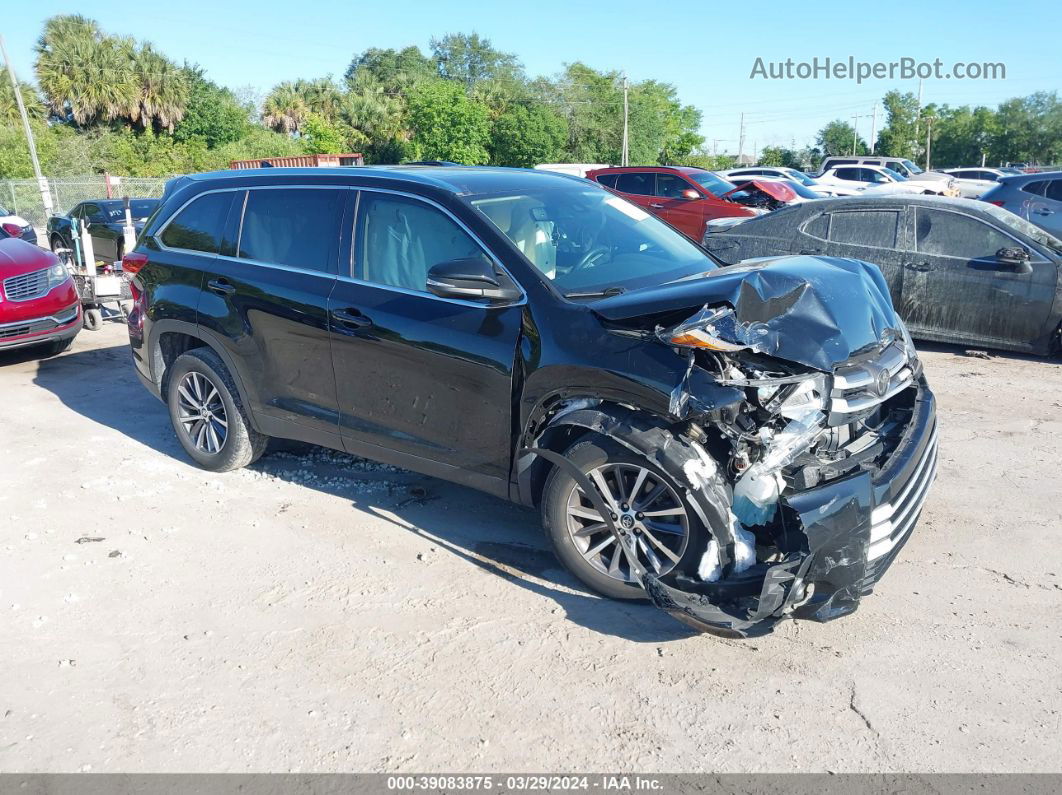 2019 Toyota Highlander Xle Black vin: 5TDKZRFH4KS308353