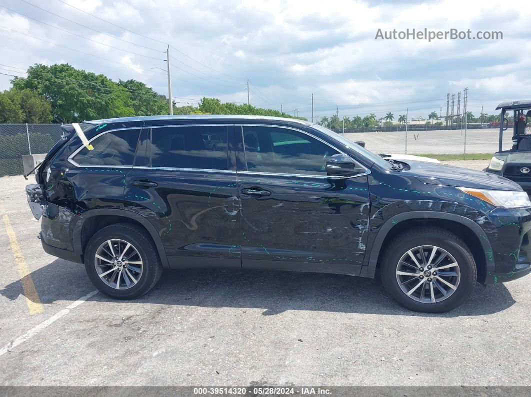 2019 Toyota Highlander Xle Black vin: 5TDKZRFH4KS560653